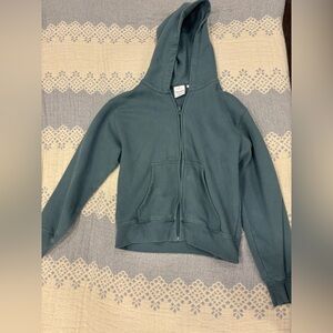 Aritzia Cozy Fleece Zip-Up in Blue